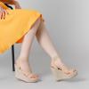 imageAllegra K Womens Platform Ankle Elastic Straps Espadrilles Wedge SandalsBeige