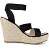 imageAllegra K Womens Platform Ankle Elastic Straps Espadrilles Wedge SandalsBlack
