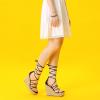 imageAllegra K Womens Platform Espadrilles Heels Clear Strap Lace Up Wedges SandalsBlack
