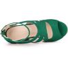 imageAllegra K Womens Platform Peep Toe Cutout Caged Cork Wedge Heel SandalsGreen