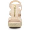 imageAllegra K Womens Wedges Zipper Sandals Platform Wedges Heels SandalsBeige