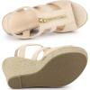 imageAllegra K Womens Wedges Zipper Sandals Platform Wedges Heels SandalsBeige