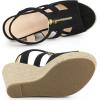 imageAllegra K Womens Wedges Zipper Sandals Platform Wedges Heels SandalsBlack