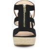 imageAllegra K Womens Wedges Zipper Sandals Platform Wedges Heels SandalsBlack