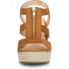 imageAllegra K Womens Wedges Zipper Sandals Platform Wedges Heels SandalsBrown