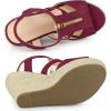 imageAllegra K Womens Wedges Zipper Sandals Platform Wedges Heels SandalsBurgundy