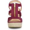 imageAllegra K Womens Wedges Zipper Sandals Platform Wedges Heels SandalsBurgundy