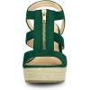 imageAllegra K Womens Wedges Zipper Sandals Platform Wedges Heels SandalsEmerald Green