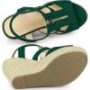 imageAllegra K Womens Wedges Zipper Sandals Platform Wedges Heels SandalsEmerald Green