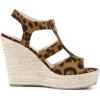 imageAllegra K Womens Wedges Zipper Sandals Platform Wedges Heels SandalsLeopard