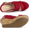 imageAllegra K Womens Wood Wedges Platform Wedge SandalsRed