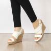 imageAllegra K Womens Wood Wedges Platform Wedge SandalsWhite