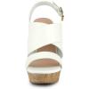imageAllegra K Womens Wood Wedges Platform Wedge SandalsWhite