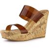 imageAllegra K Womens Clear Platform Transparent Straps Wedge Heels SandalsBrown Clear