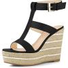 imageAllegra K Womens Espadrille Strappy Platform Wedges SandalsBlack