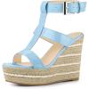 imageAllegra K Womens Espadrille Strappy Platform Wedges SandalsSky Blue