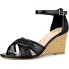 imageAllegra K Womens Floral Lace Mesh Wedges SandalsBlack