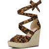 imageAllegra K Womens Lace Up Espadrilles Platform Platform Wedges SandalsLeopard