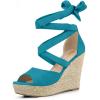 imageAllegra K Womens Lace Up Espadrilles Platform Platform Wedges SandalsTeal
