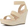 imageAllegra K Womens Platform Ankle Elastic Straps Espadrilles Wedge SandalsBeige