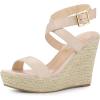 imageAllegra K Womens Slingback Crisscross Espadrille Wedges Heel Beige 07 M US