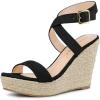 imageAllegra K Womens Slingback Crisscross Espadrille Wedges Heel SandalsBlack