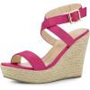 imageAllegra K Womens Slingback Crisscross Espadrille Wedges Heel SandalsHot Pink