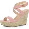 imageAllegra K Womens Slingback Crisscross Espadrille Wedges Heel SandalsPink