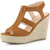 imageAllegra K Womens Wedges Zipper Sandals Platform Wedges Heels SandalsBrown