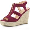 imageAllegra K Womens Wedges Zipper Sandals Platform Wedges Heels SandalsBurgundy
