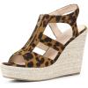 imageAllegra K Womens Wedges Zipper Sandals Platform Wedges Heels SandalsLeopard