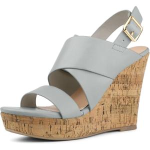 imageAllegra K Womens Wood Wedges Platform Wedge SandalsGrey