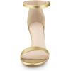 imageAllegra K Womens Ankle Strap Kitten Heeled Open Toe Stiletto Heels SandalsGold