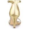 imageAllegra K Womens Ankle Strap Kitten Heeled Open Toe Stiletto Heels SandalsGold