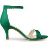 imageAllegra K Womens Ankle Strap Kitten Heeled Open Toe Stiletto Heels SandalsGreen