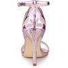 imageAllegra K Womens Butterfly Heels Metallic Stiletto Heel SandalsPink