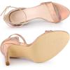 imageAllegra K Womens Butterfly Heels Metallic Stiletto Heel SandalsRose Gold