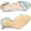 imageAllegra K Womens Butterfly Heels Metallic Stiletto Heel SandalsSilver