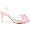 imageAllegra K Womens Clear Flower Stiletto Heel Sandals Pointed Toe Slingback PumpsBling Pink