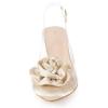 imageAllegra K Womens Clear Flower Stiletto Heel Sandals Pointed Toe Slingback PumpsChampagne