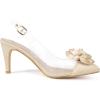 imageAllegra K Womens Clear Flower Stiletto Heel Sandals Pointed Toe Slingback PumpsChampagne