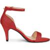imageAllegra K Womens Glitter Ankle Strap Stiletto Heel SandalsRed