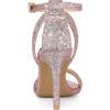 imageAllegra K Womens Glitter Ankle Strap Stiletto High Heel SandalsPink Gold