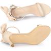 imageAllegra K Womens Heel with Bow Back Open Toe Stilettos Heels SandalsBeige