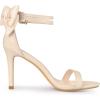 imageAllegra K Womens Heel with Bow Back Open Toe Stilettos Heels SandalsBeige