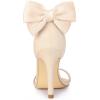 imageAllegra K Womens Heel with Bow Back Open Toe Stilettos Heels SandalsBeige