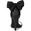 imageAllegra K Womens Heel with Bow Back Open Toe Stilettos Heels SandalsBlack