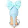 imageAllegra K Womens Heel with Bow Back Open Toe Stilettos Heels SandalsLight Blue