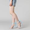 imageAllegra K Womens Heel with Bow Back Open Toe Stilettos Heels SandalsLight Blue