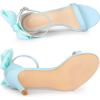 imageAllegra K Womens Heel with Bow Back Open Toe Stilettos Heels SandalsLight Blue